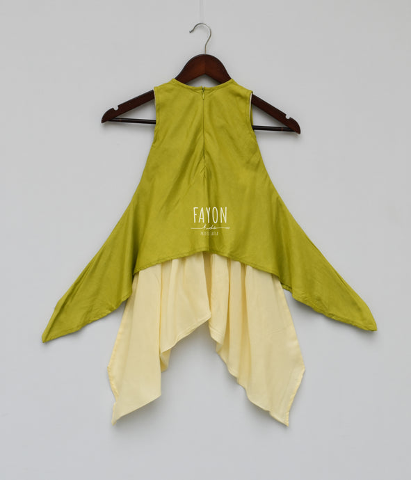 Girls Lime Green Kurti With Dhoti in New York