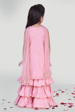 Load image into Gallery viewer, Girls Pastel Pink Sharara And Kurti Set For Girls With Dupatta