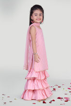 Load image into Gallery viewer, Girls Pastel Pink Sharara And Kurti Set For Girls With Dupatta