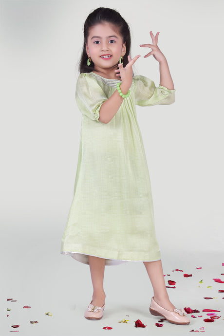 Girls Pastel Green Summer Party Dress For Girls