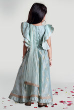 Load image into Gallery viewer, Girls Sea Green Skirt And Choli Set With Dupatta