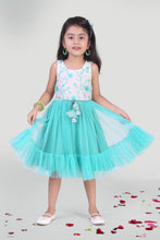 Load image into Gallery viewer, Girls Aqua Party Dress