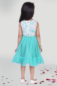 Girls Aqua Party Dress