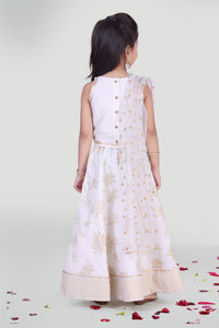 Girls White Skirt And Choli Set With Dupatta For Girls