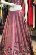 Load image into Gallery viewer, Mauve Silk Crop Top Skirt