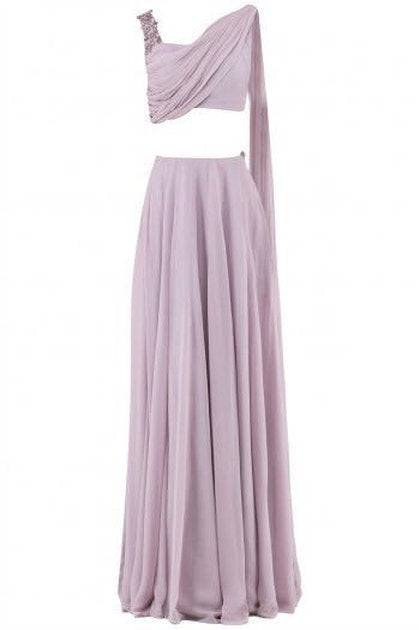 Mauve Crop Top Skirt