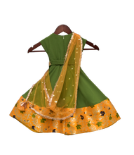 Load image into Gallery viewer, Girls Mehandi Green Georgette Anarkali