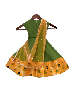 Girls Mehandi Green Georgette Anarkali