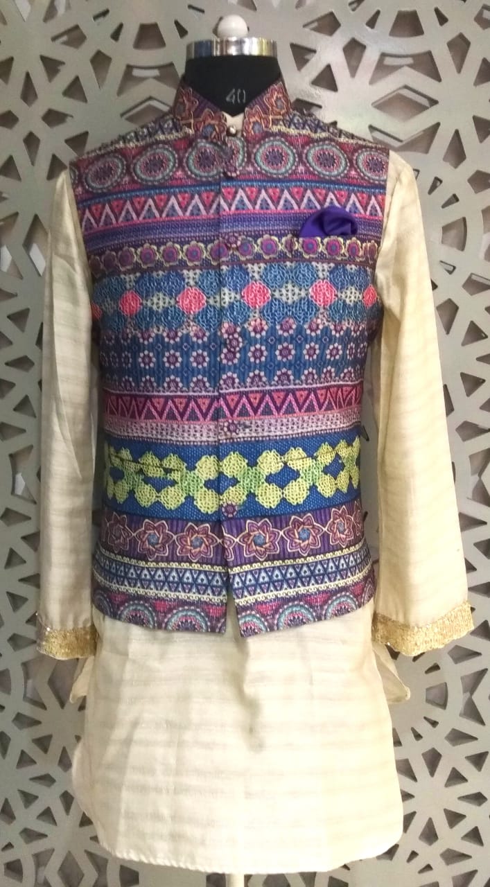 Digital printed nehru jacket cheap