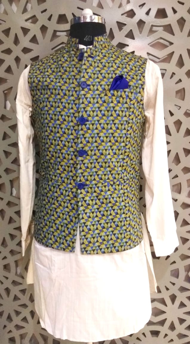 Kurta with printed jacket for mens online