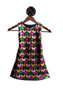 Girls Multi Colour Sequins Dress