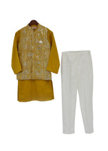 Load image into Gallery viewer, BOYS Mustard Yellow Nehru Jacket Set