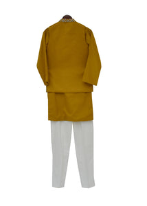 BOYS Mustard Yellow Nehru Jacket Set