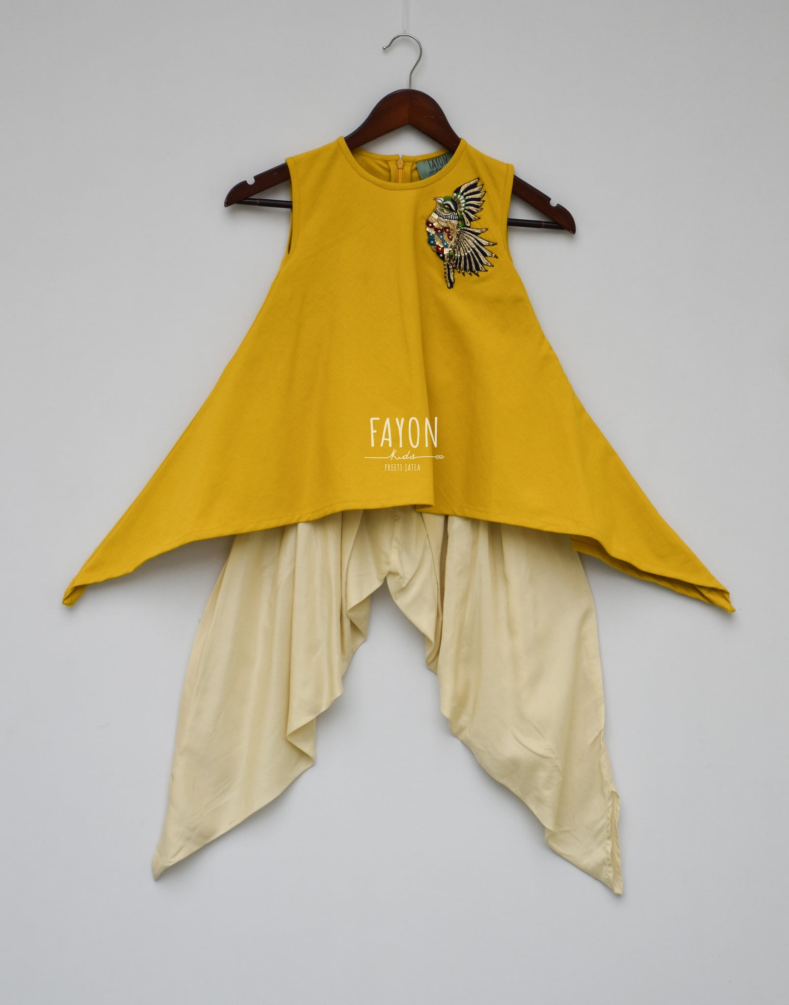 Attached Jacket Kurti Dhoti For Baby Girls