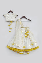 Load image into Gallery viewer, Girls Off White Thread And Gota Embroidery Lehenga Choli Set