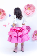 Load image into Gallery viewer, Girls Off White Unicorn Top With Pink Skirt