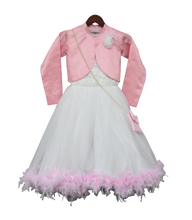 Load image into Gallery viewer, Girls Offwhite Fur Gown With Shrug