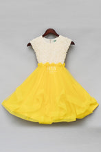 Load image into Gallery viewer, Girls Offwhite and Yellow Rose Frock