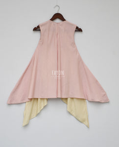 Girls Onion Pink Kurti With Patch On Shoulder & Dhoti