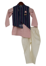 Load image into Gallery viewer, Boys Onion Pink Kurta Nehru Jacket Set