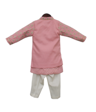 Load image into Gallery viewer, Boys Pastel Pink Embroidery Jacket With Kurta And Pant-3