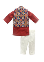 Load image into Gallery viewer, BOYS Patola Print Jacket With Red Kurta And Pant