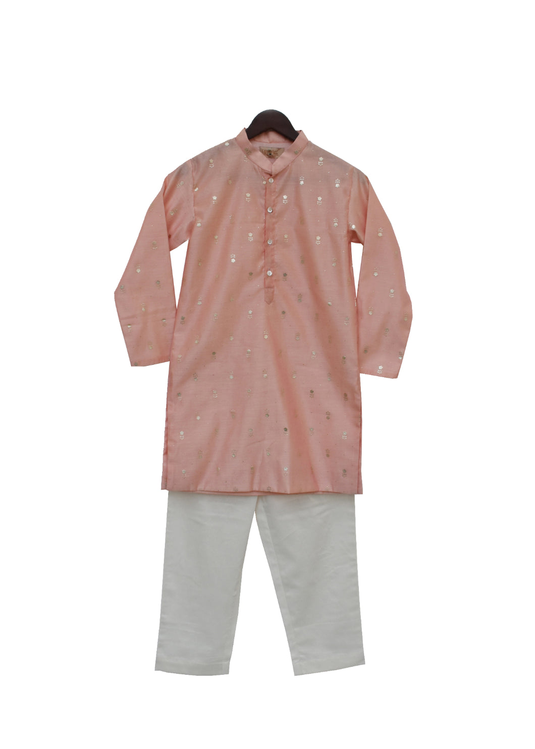 BOYS Peach Chanderi Kurta With Pant