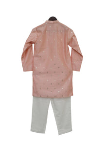 BOYS Peach Chanderi Kurta With Pant