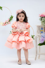 Load image into Gallery viewer, Girls Peach Sequence And Tassel Frock