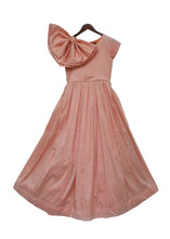 Load image into Gallery viewer, Girls Peach Taffeta Silk Gown