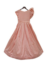 Load image into Gallery viewer, Girls Peach Taffeta Silk Gown