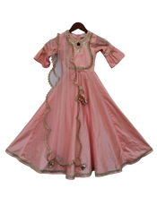 Load image into Gallery viewer, Girls Peach Anarkali Dress