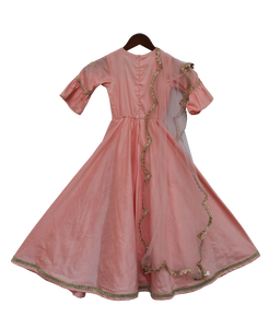 Girls Peach Anarkali Dress