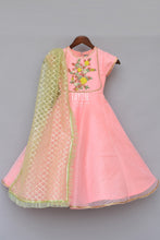 Load image into Gallery viewer, Girls Peach Anarkali Dress With Mint Green Dupatta