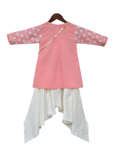 Load image into Gallery viewer, Girls Peach Embroidery Kurti With Dhoti