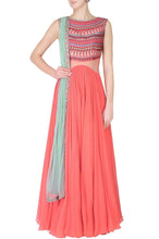 Load image into Gallery viewer, Peach Gown With Dupatta