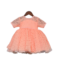 Load image into Gallery viewer, Girls Peach Shanti Layer Frock