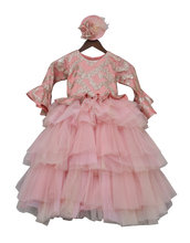 Load image into Gallery viewer, Girls Peach Shimmer Gown