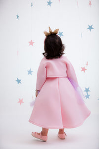 Girls Peach Unicorn Dress
