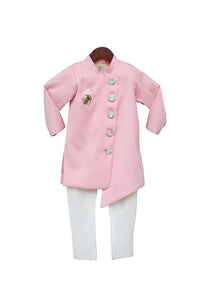 BOYS Pink Ajkan With Off White Chudidar