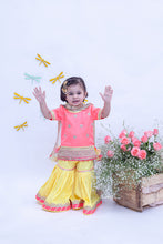 Load image into Gallery viewer, Girls Pink Kurti With Sharara And Dupatta