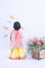 Load image into Gallery viewer, Girls Pink Kurti With Sharara And Dupatta