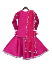 Load image into Gallery viewer, Girls Pink Mirror Work Kurti With Sharara