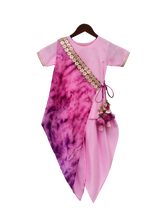 Load image into Gallery viewer, Girls Pink Croma Kurti With Dhoti