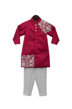 Load image into Gallery viewer, Boys Pink Embroidery Ajkan With Pant