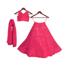 Load image into Gallery viewer, Girls Pink Embroidery Choli With Lehenga