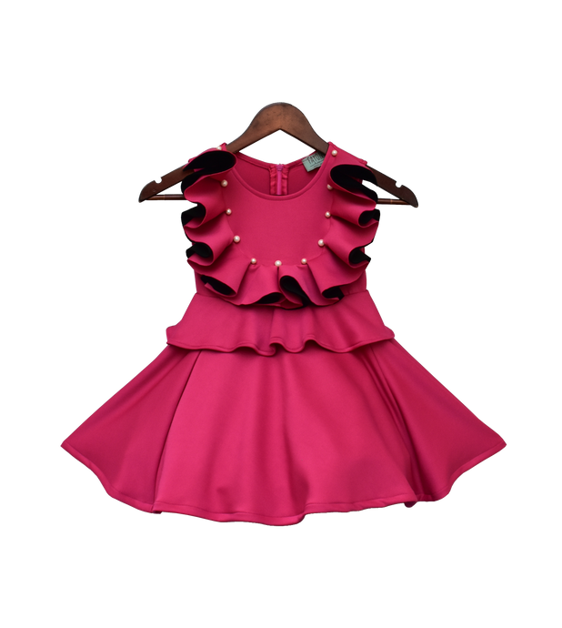 Girls Pink Lycra Dress