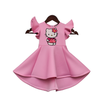 Load image into Gallery viewer, Girls Pink Lycra Hello Kitty Dress