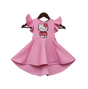 Girls Pink Lycra Hello Kitty Dress