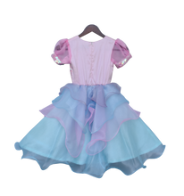 Load image into Gallery viewer, Girls Pink Sequence Yoke With Organza Frock